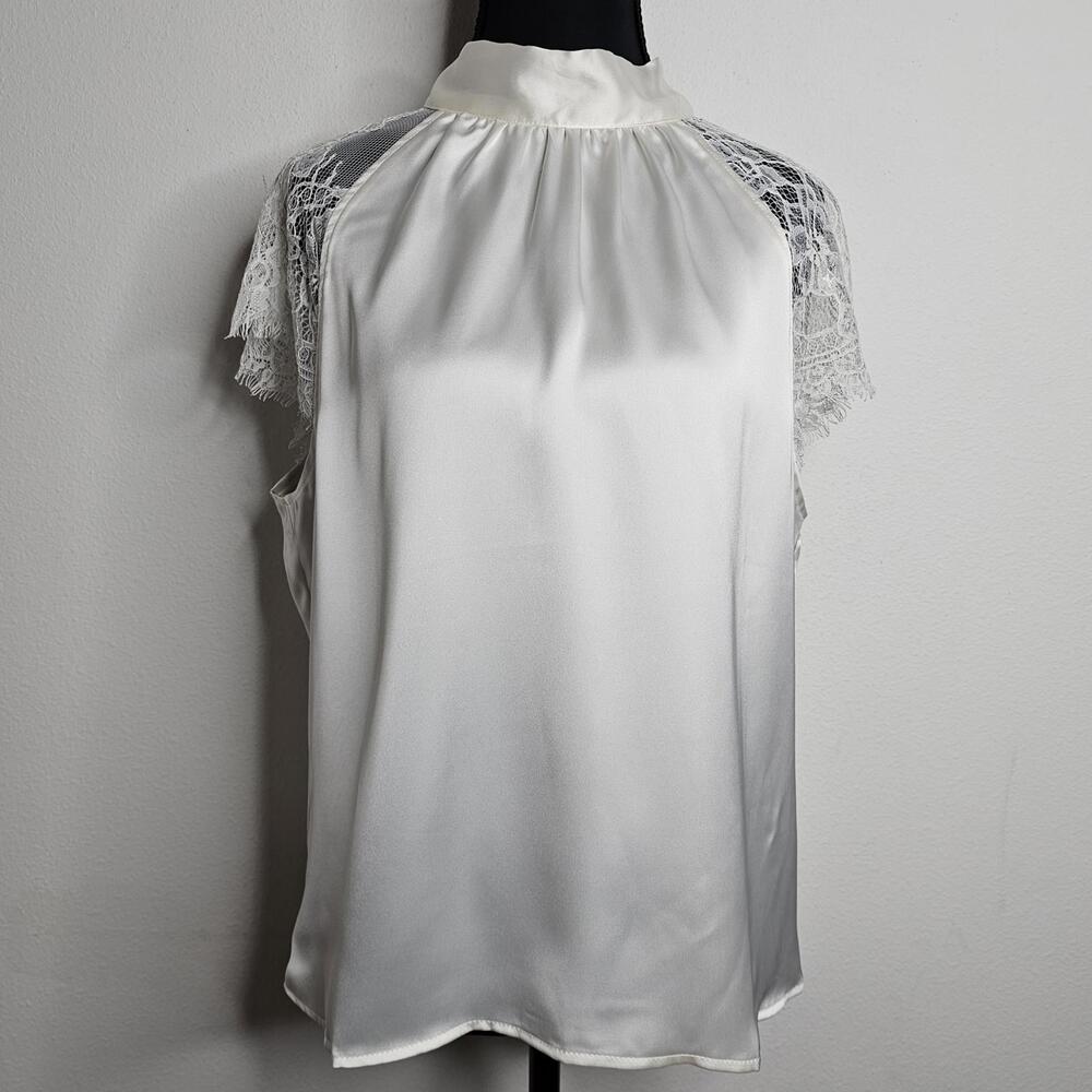 NWT Nicole Miller Women's White Blouse Size Large